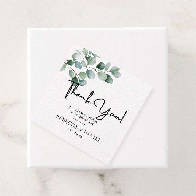 Modern Eucalyptus Greenery Wedding Geschenkanhänger (Beispiel)