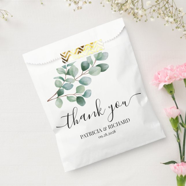 Modern Eucalyptus Greenery Wedding Geschenktütchen (Versiegelt)