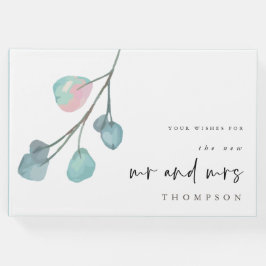 Modern Eucalyptus New Mrs. Name Wedding Gästebuch
