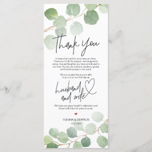 Modern eucalyptus Place Einstellung Danke Karte