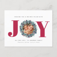 Modern Eukalyptus Foto Typografie Weihnachtskarte