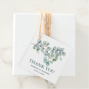 Modern Eukalyptus Greenery Danke für Ihre Hochzeit Geschenkanhänger