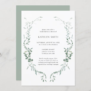 Modern Eukalyptus Greenery Elegantes Brautparty Einladung