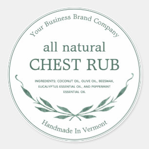 Modern Eukalyptus Rub Salve Salve Salve Runder Aufkleber