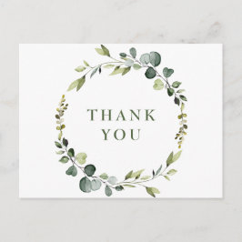 Modern Eukalyptus Wreath Frame Danke Boho Postkarte