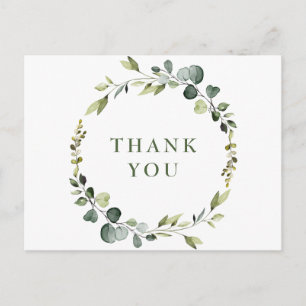 Modern Eukalyptus Wreath Frame Danke Boho Postkarte