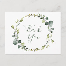 Modern Eukalyptus Wreath Frame Danke Boho Postkarte