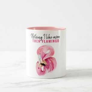 Modern Exotic Pink Watercolor Flamingo Geschenk Zweifarbige Tasse