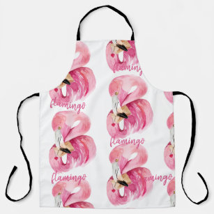 Modern Exotic Pink Watercolor Flamingo Muster Schürze