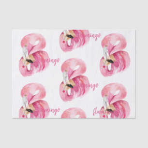 Modern Exotic Pink Watercolor Flamingo Muster Seidenpapier