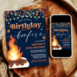 Modern Fall Bonfire Geburtstag, Bonfire Bash Einladung