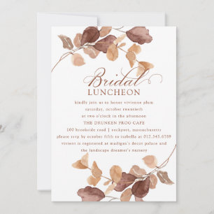 Modern Fall Eucalyptus Blätter Bridal Luncheon Einladung