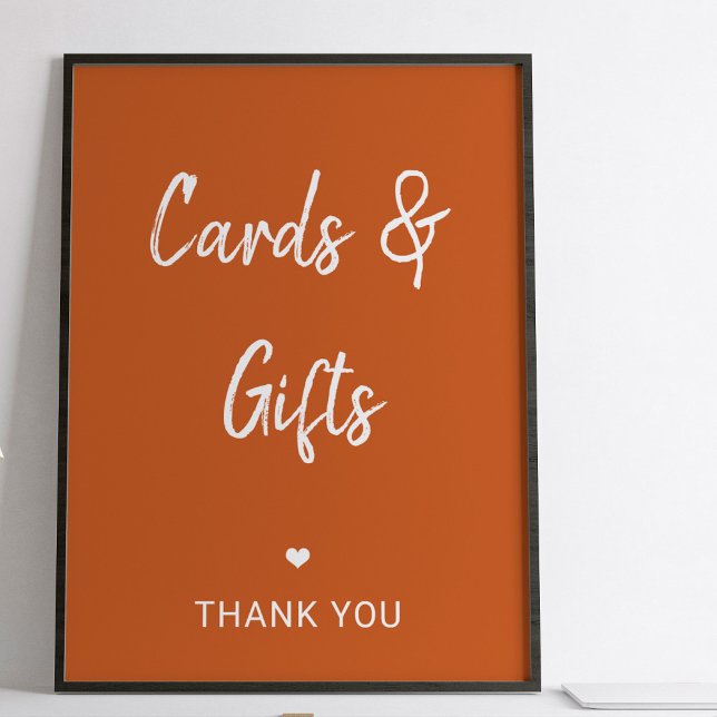 Modern fall terracotta wedding cards gifts sign poster (Von Creator hochgeladen)