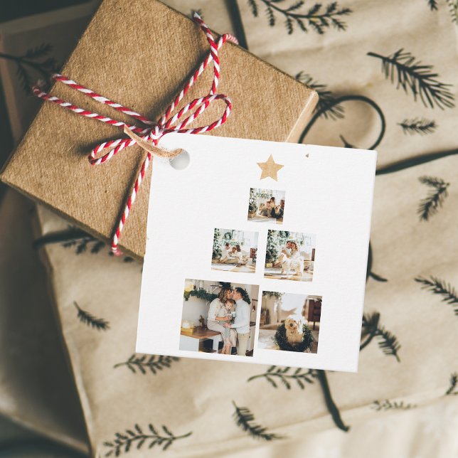 Modern Family Christmas Tree Foto With Star Geschenkanhänger (Von Creator hochgeladen)