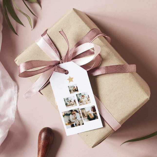 Modern Family Christmas Tree Foto With Star Geschenkanhänger (Von Creator hochgeladen)