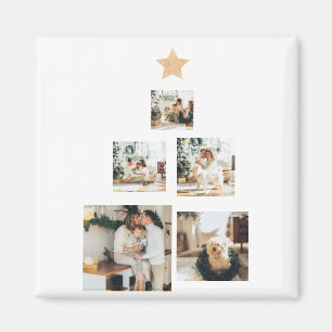 Modern Family Christmas Tree Foto With Star Magnet