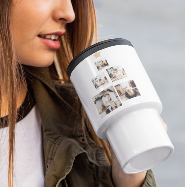 Modern Family Christmas Tree Foto With Star Reisebecher (Von Creator hochgeladen)