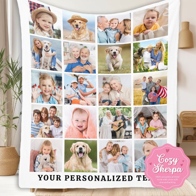 Modern Family Personalized Cute 20 Photos Collage Sherpadecke (Von Creator hochgeladen)