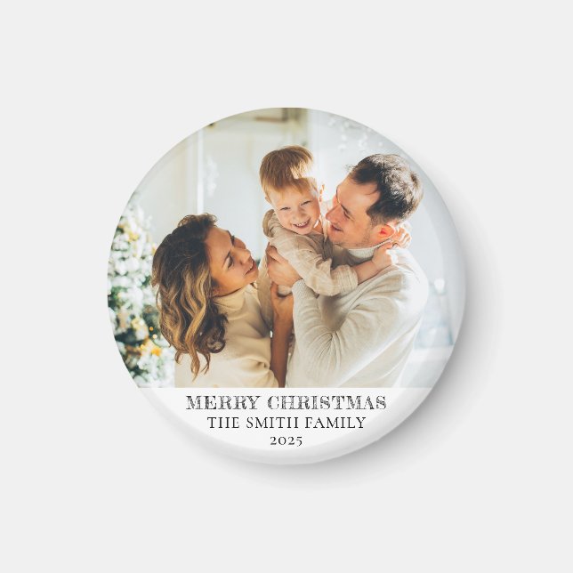 Modern Family Photo Christmas Magnet (Vorne)