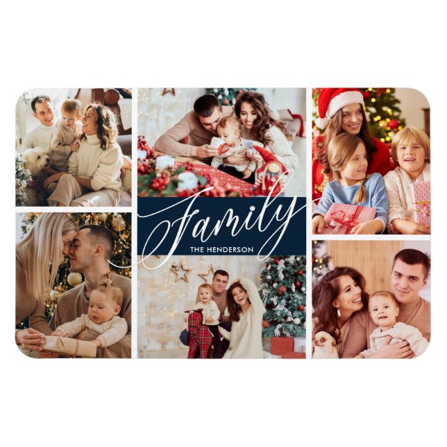 Modern Family Photo Collage  Magnet (Horizontal)