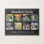Modern family photo collage monogrammed 8 photos<br><div class="desc">Family photo collage of 8 photos monogrammed jigsaw puzzle.
You can personalize it and add your most beautiful photos and name and text. Great fun !</div>