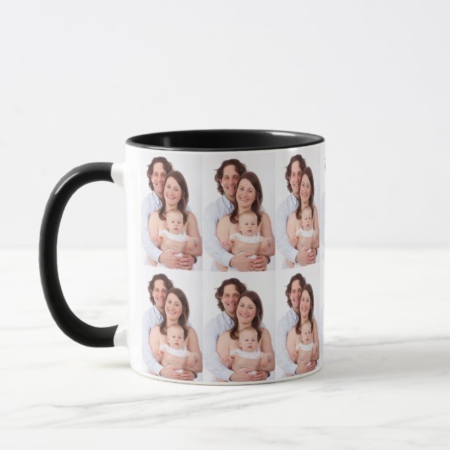 Modern Family Photo Custom Personalized Tasse (Links)