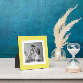Modern  Family Photo Yellow Simple Lovely Gift Fotoplatte
