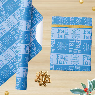 Modern Fan La Sky Blue Einfache Weihnachtsbezeichn Geschenkpapier
