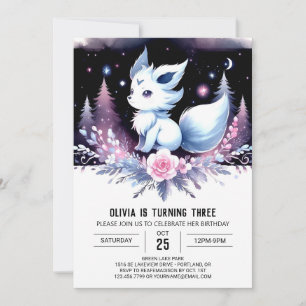 Modern Fantasy Wolf Birthday Einladung