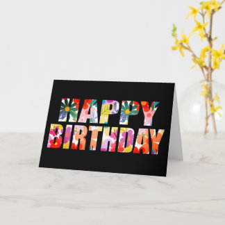 Modern farbenfroh florales Happy Geburtstag Karte