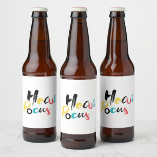 Modern, farbenfroh, lustig, cool, trendig Hocus Po Bierflaschenetikett