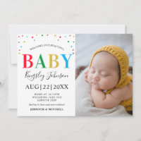 Modern farbenfroh Polka Dot Unisex Baby Stats Foto