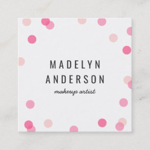 Modern farbenfroh rosa Confetti Quadratische Visitenkarte