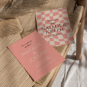 Modern farbenfrohe Groovy Retro Fun Einzigartige H Save The Date