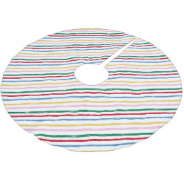 Modern farbenfrohe helle Weihnachtsstreifen Polyester Weihnachtsbaumdecke