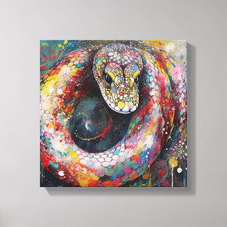 Modern farbenfrohe Schlange Kunst, Dichtung und Mu Leinwanddruck