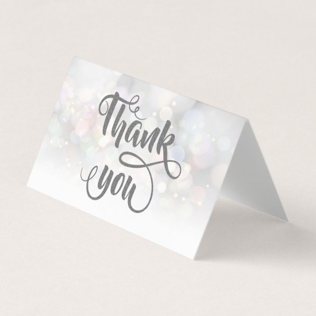 Modern farbenfroher Bokeh Dankeschön Card Visitenkarten (Vorderseite)