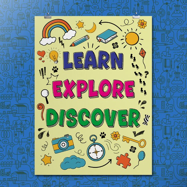 Modern farbige Doodle-Skizze Inspiration Zitat Poster (Von Creator hochgeladen)