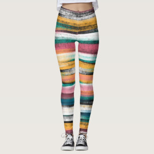 Modern farbige Pinselstriche Streifen Ölfarbe Leggings