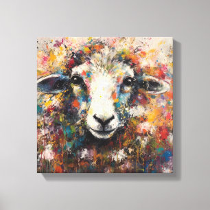 Modern farbige Schaf-Art-Canvas drucken Leinwanddruck