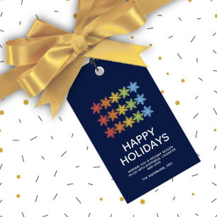 Modern farbige Schneeflocken Weihnachten Geschenkanhänger