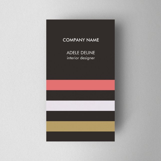 Modern farbige Streifen Designer Business Card Visitenkarte (Von Creator hochgeladen)