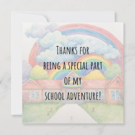 Modern farbiger Regenbogen Vielen Dank Teacher Car Dankeskarte