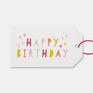 Modern farbiges Glück zum Geburtstag Geschenkanhänger
