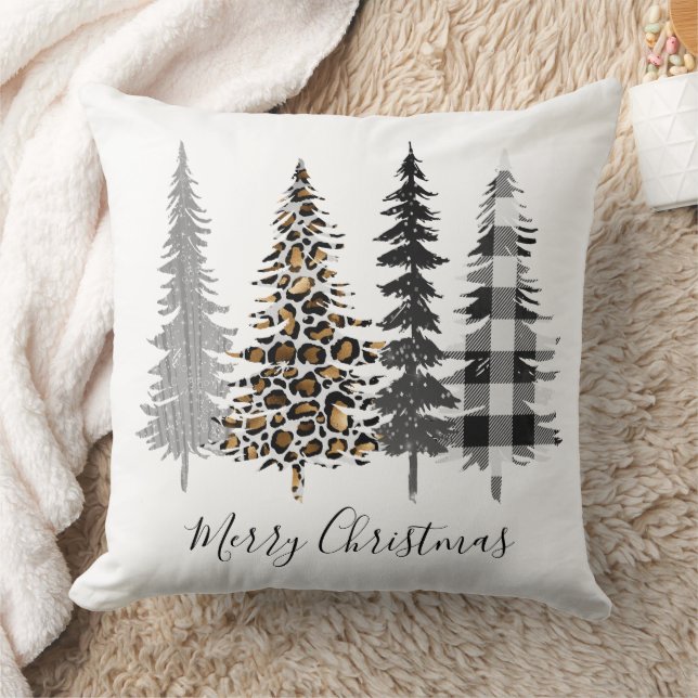 Modern Farmhouse Christmas Trees Kissen (Decke)