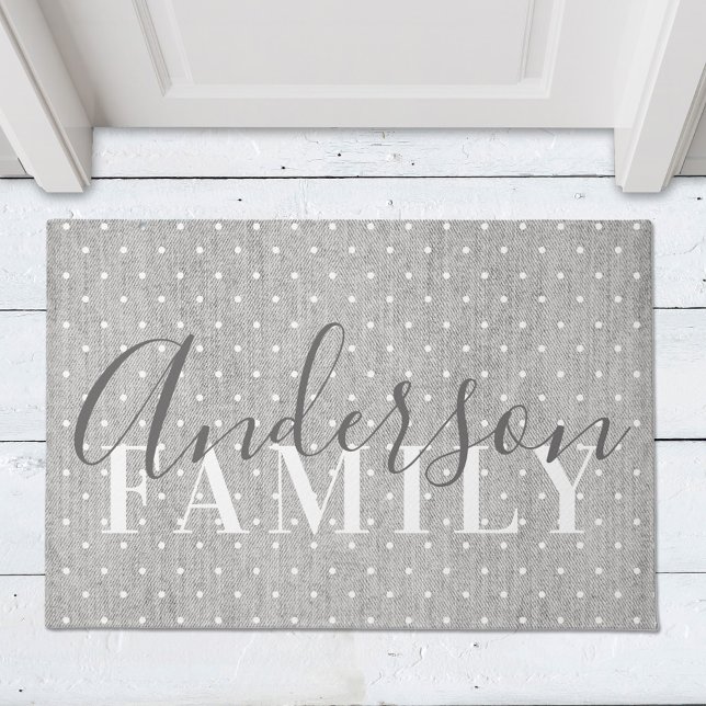 Modern Farmhouse Polka dots Family Name Doormat Fußmatte (Von Creator hochgeladen)