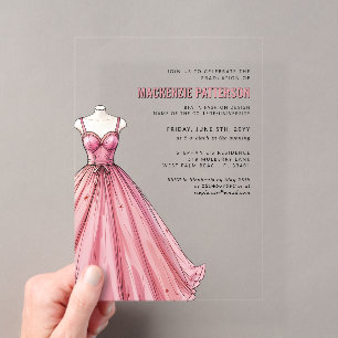 Modern Fashion School Designer Abschluss Acryleinladungen