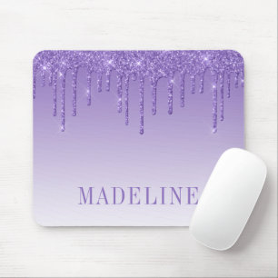 Modern Fashionable Trendy Purple Glitter Mousepad