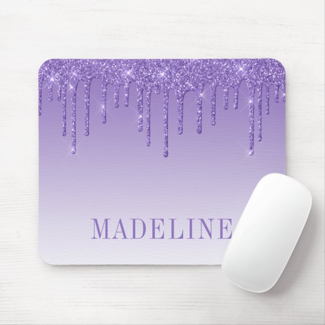 Modern Fashionable Trendy Purple Glitter Mousepad (Mit Mouse)