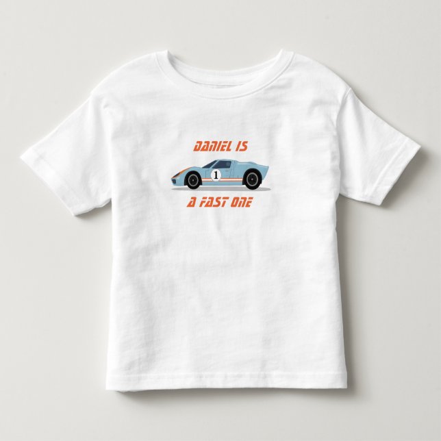 Modern Fast One Race Car Boy 1st Birthday Kleinkind T-shirt (Vorderseite)